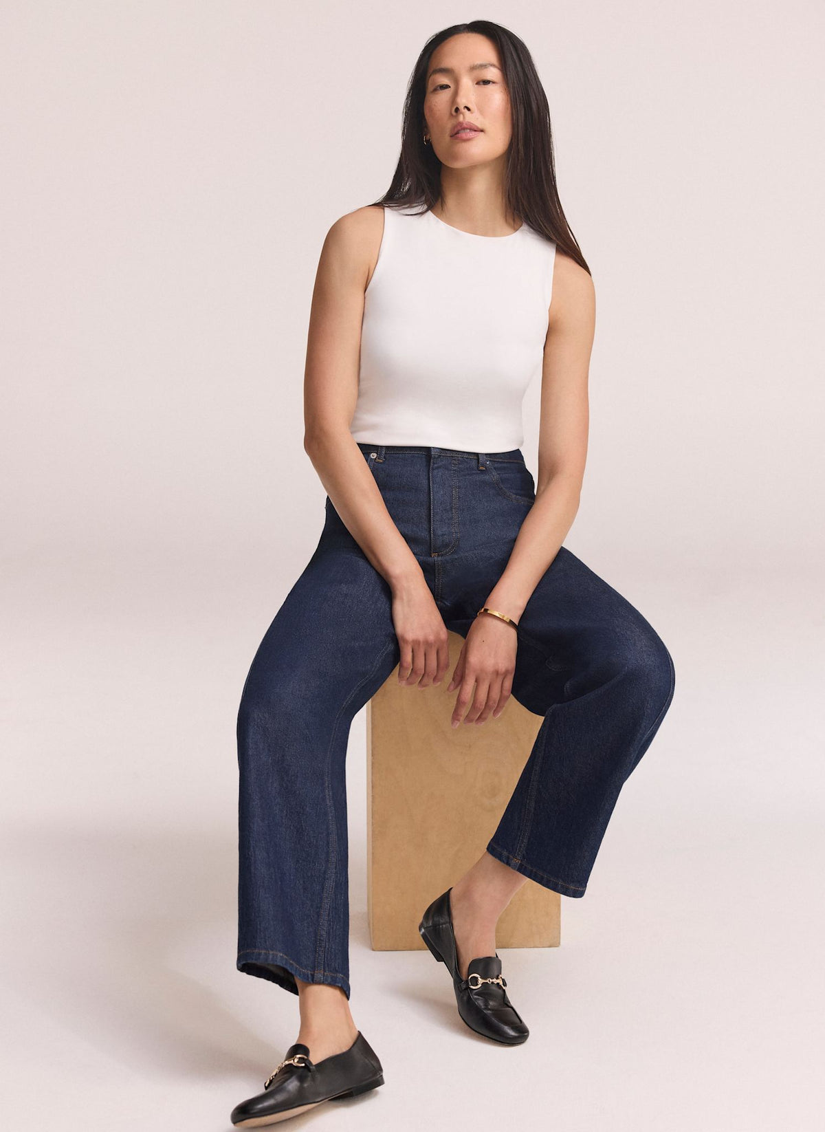 Barrel Leg Jeans in Dark Indigo