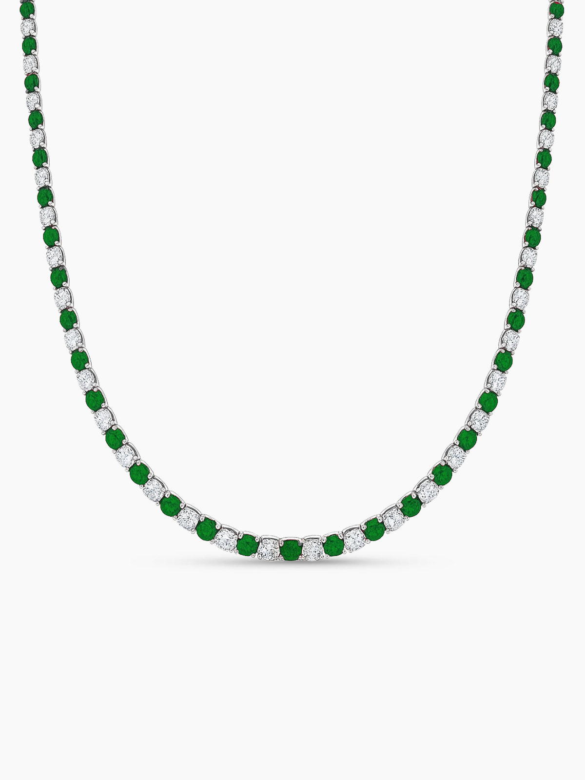 5.7ct Sparkling Lab Emerald Tennis Necklace