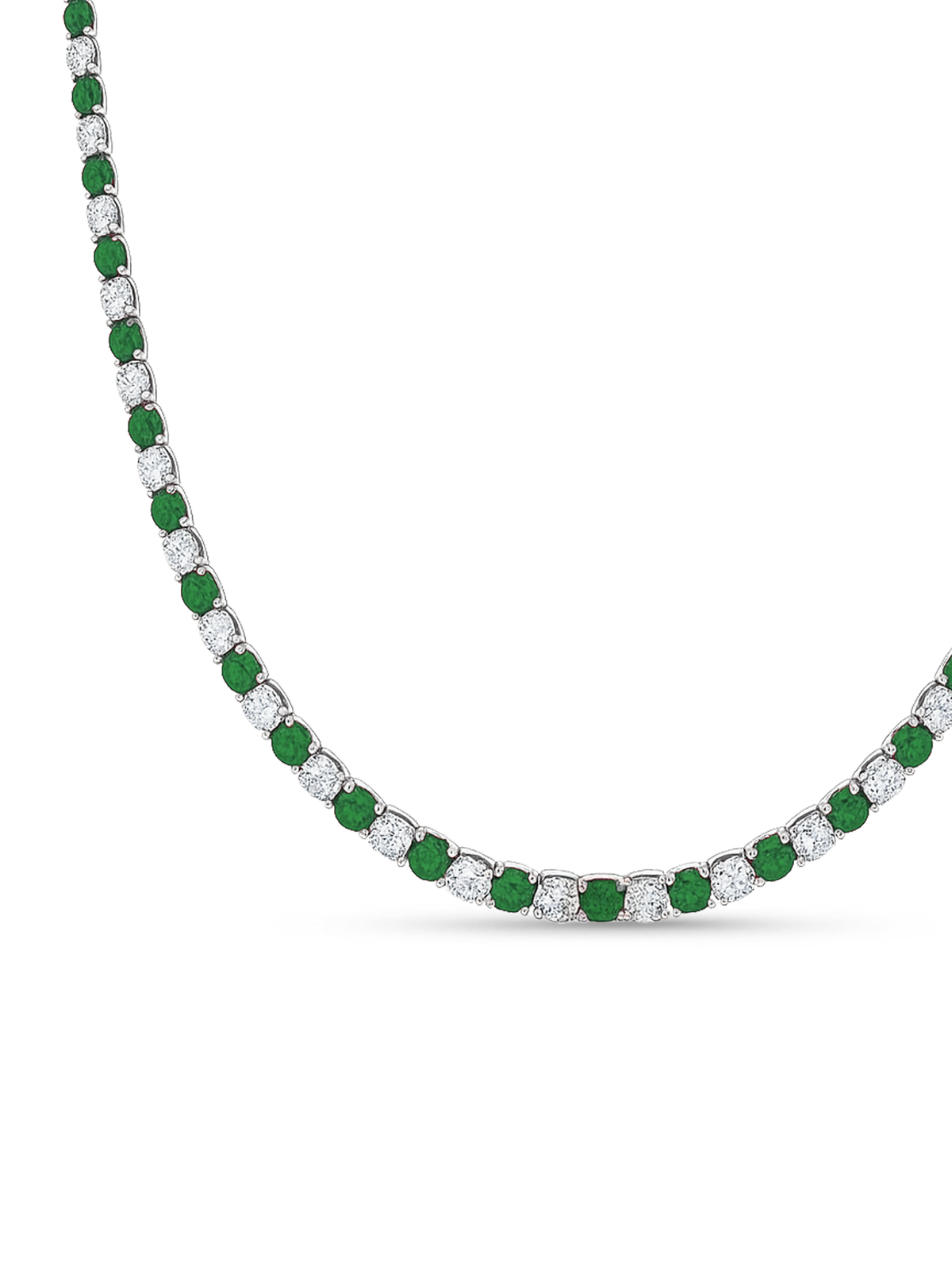 5.7ct Sparkling Lab Emerald Tennis Necklace