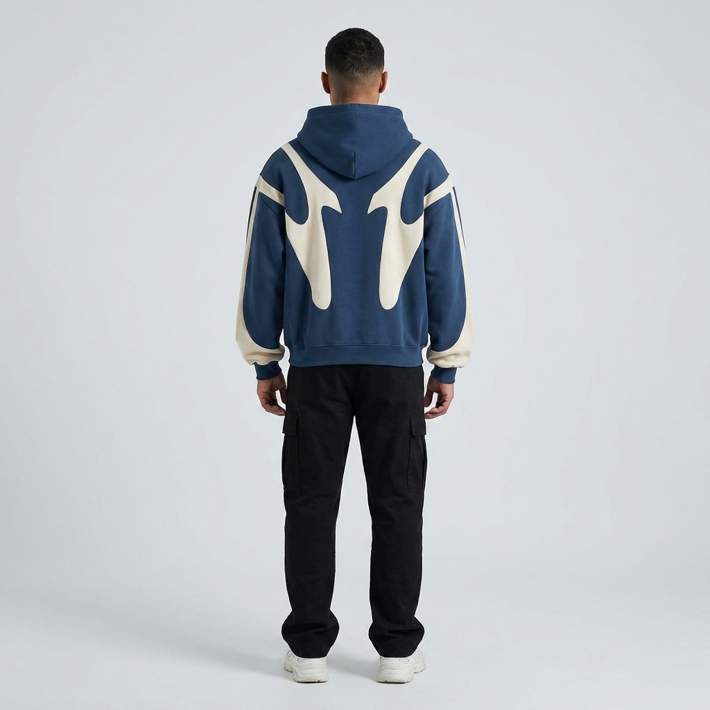 Optew Men’s Patchwork Zip Hoodie