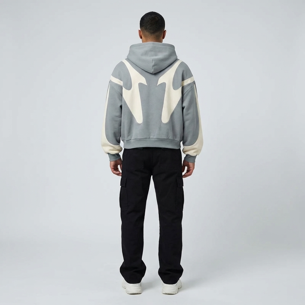 Optew Men’s Patchwork Zip Hoodie