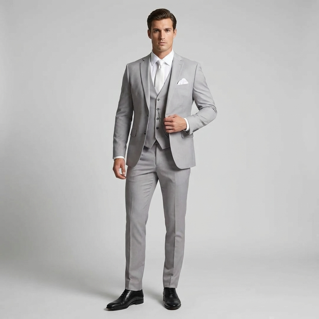 Optew Three-Piece Black Suit for Men for Weddings and Groomsmen