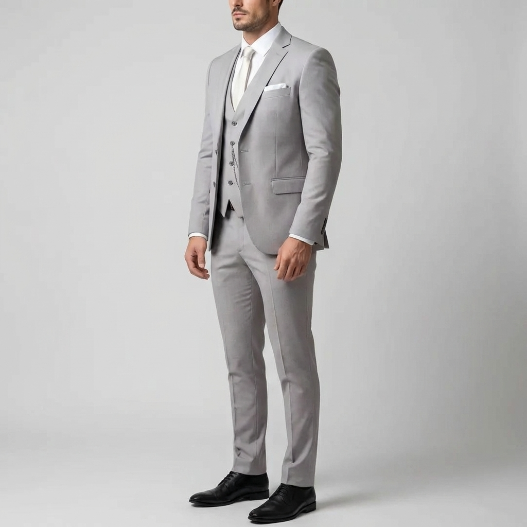 Optew Three-Piece Black Suit for Men for Weddings and Groomsmen