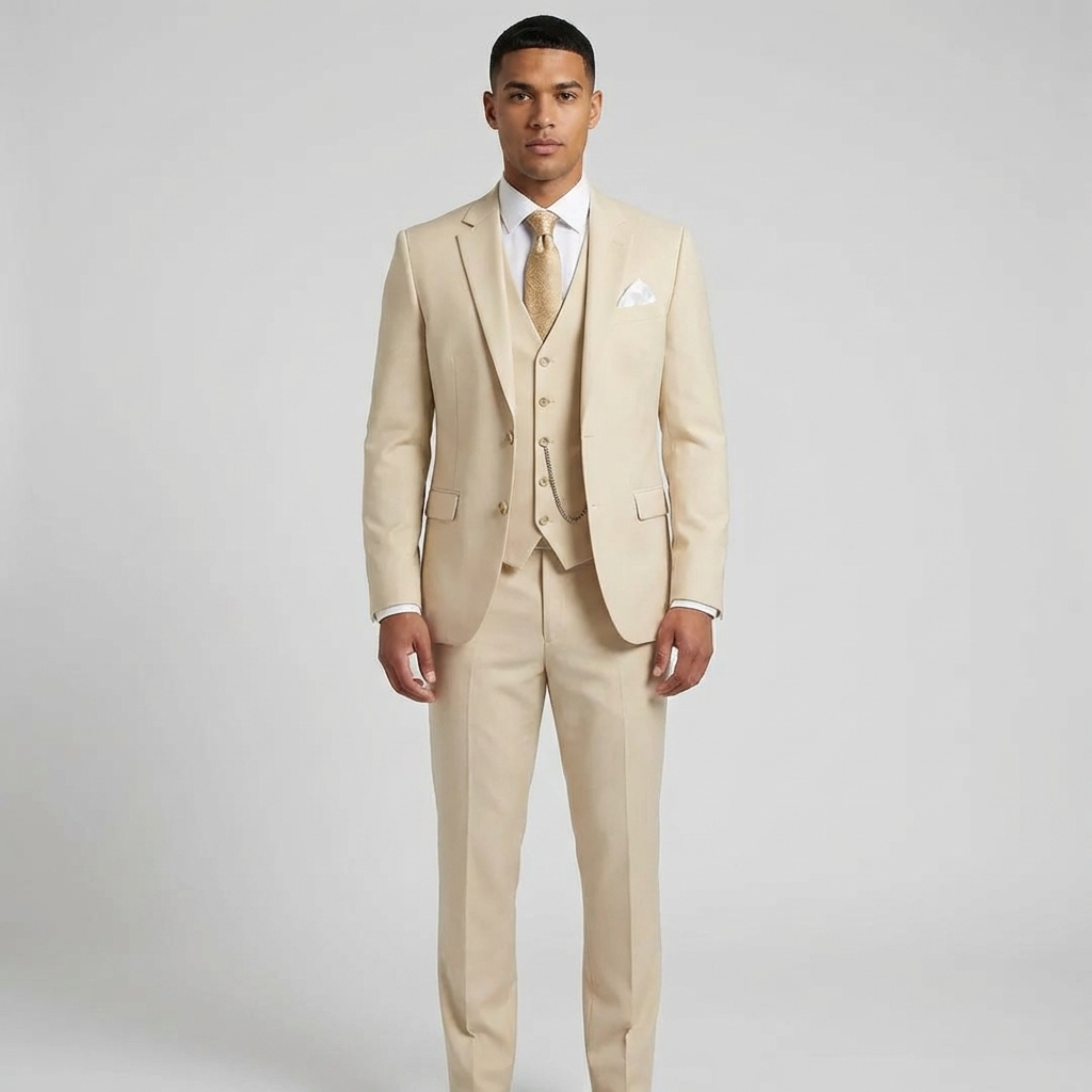 Optew Three-Piece Black Suit for Men for Weddings and Groomsmen