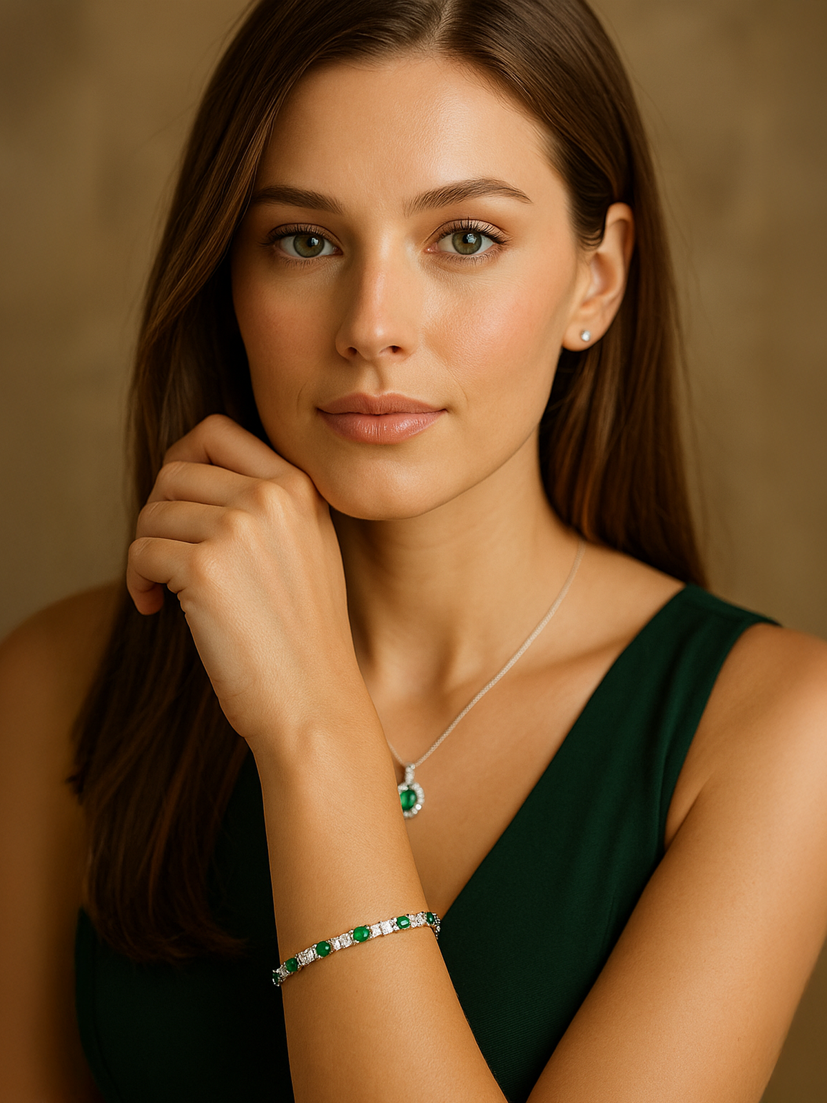 Lab Grown Emerald Tennis Bracelet