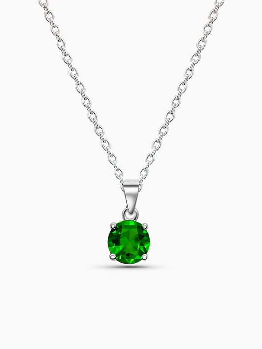 Lab Grown Emerald Pendant Necklace, 1.25ct