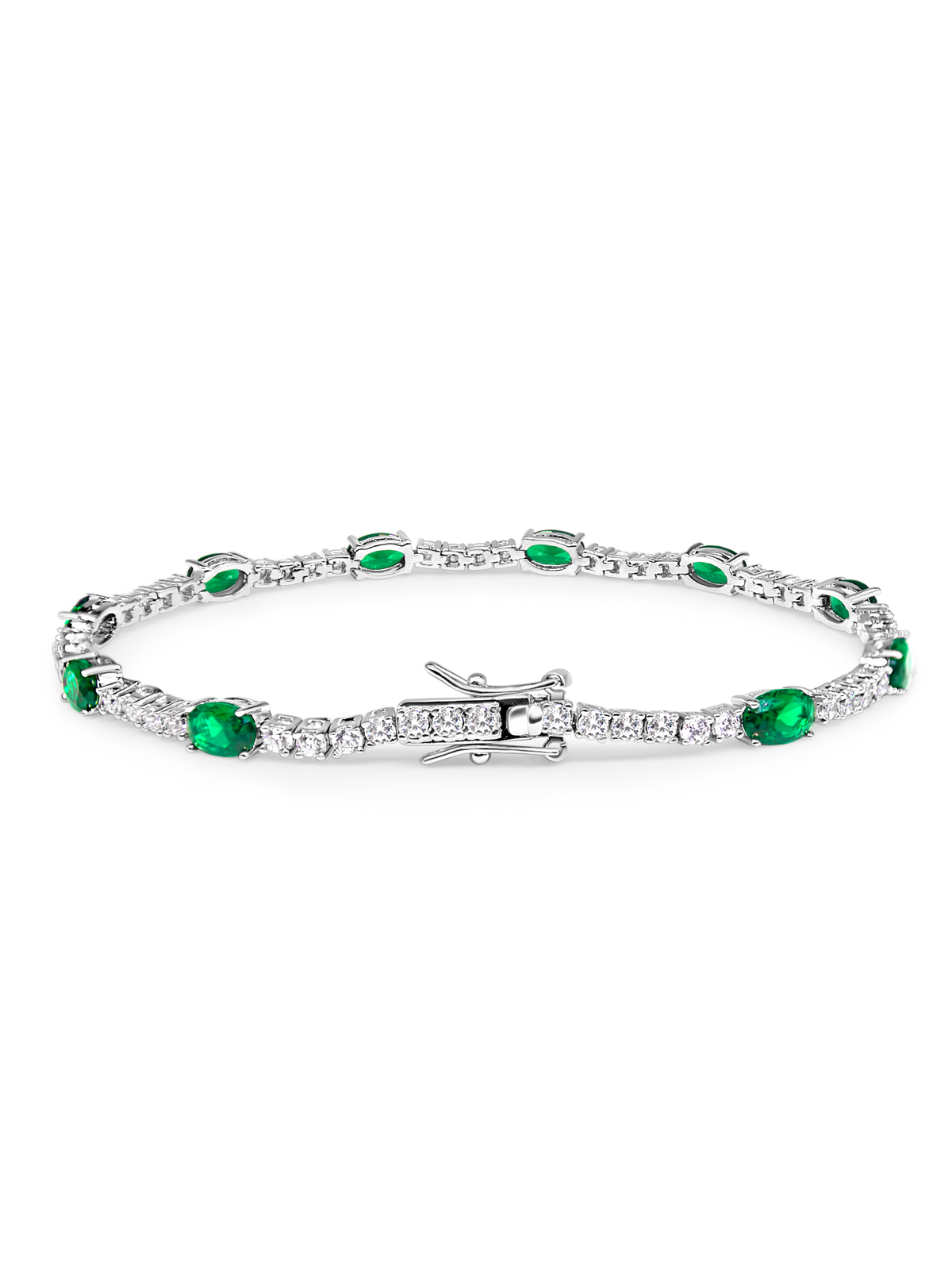 Lab Grown Emerald Tennis Bracelet