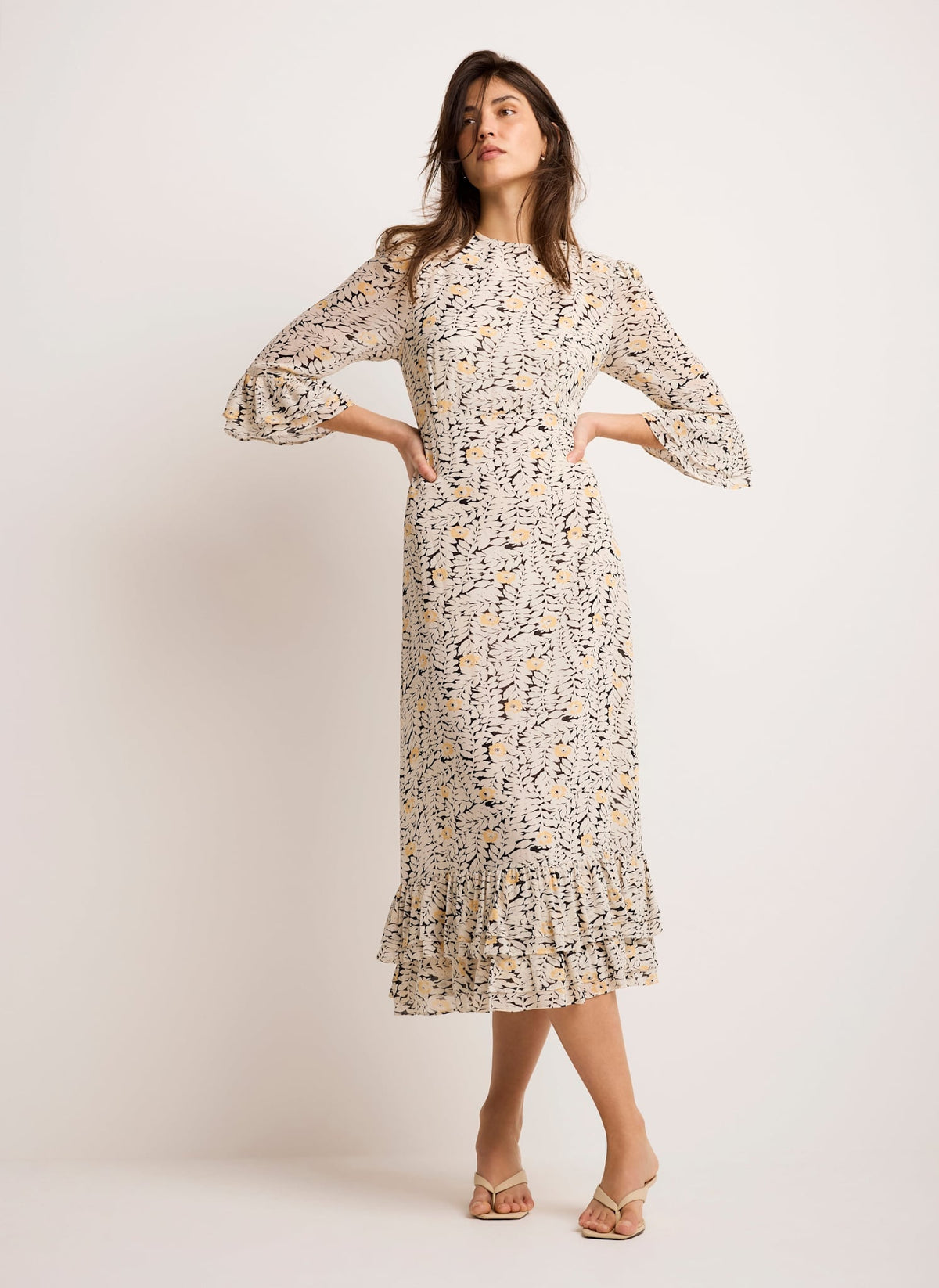 Midi Dress in Floral Print