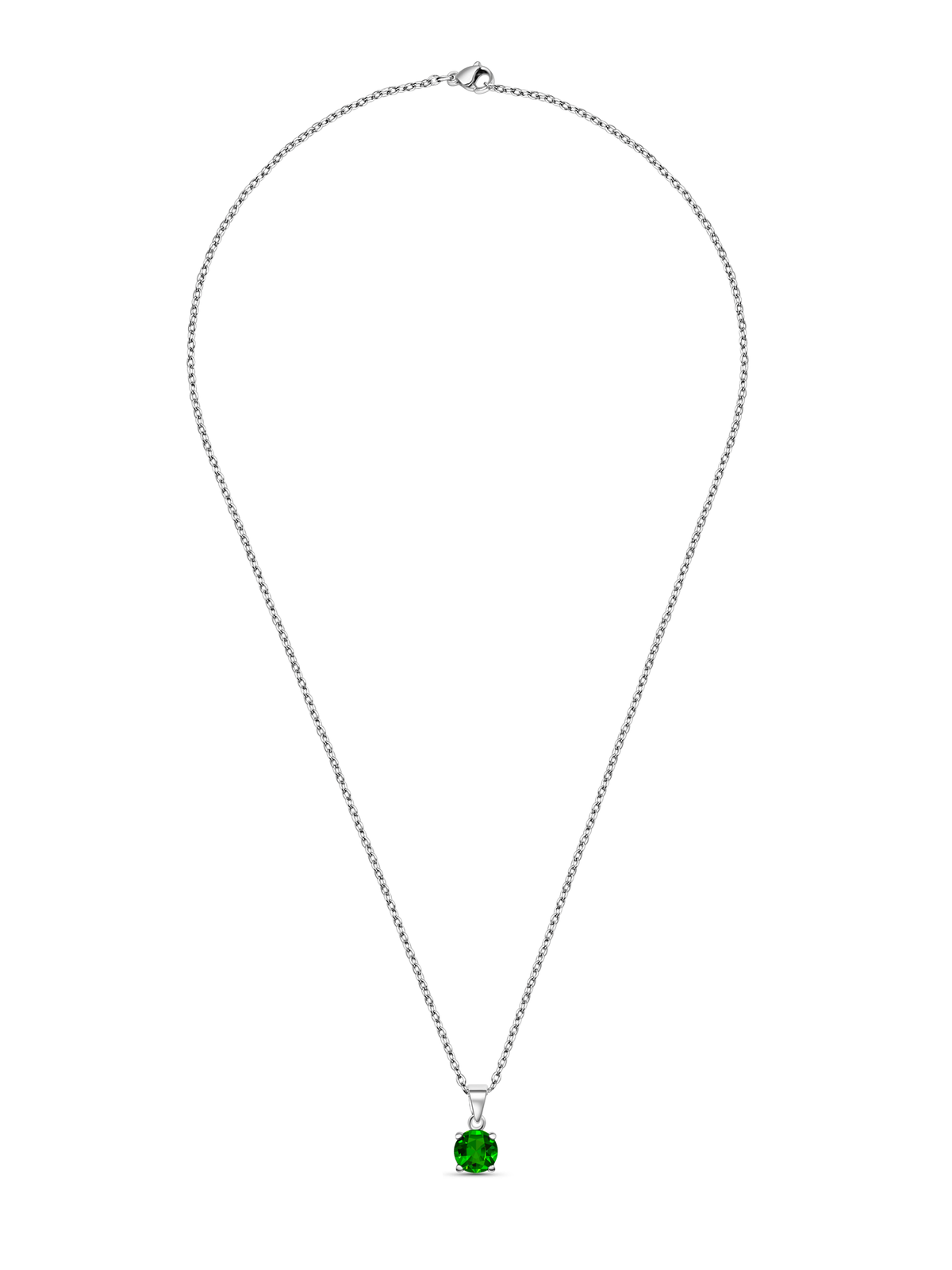 Lab Grown Emerald Pendant Necklace, 1.25ct