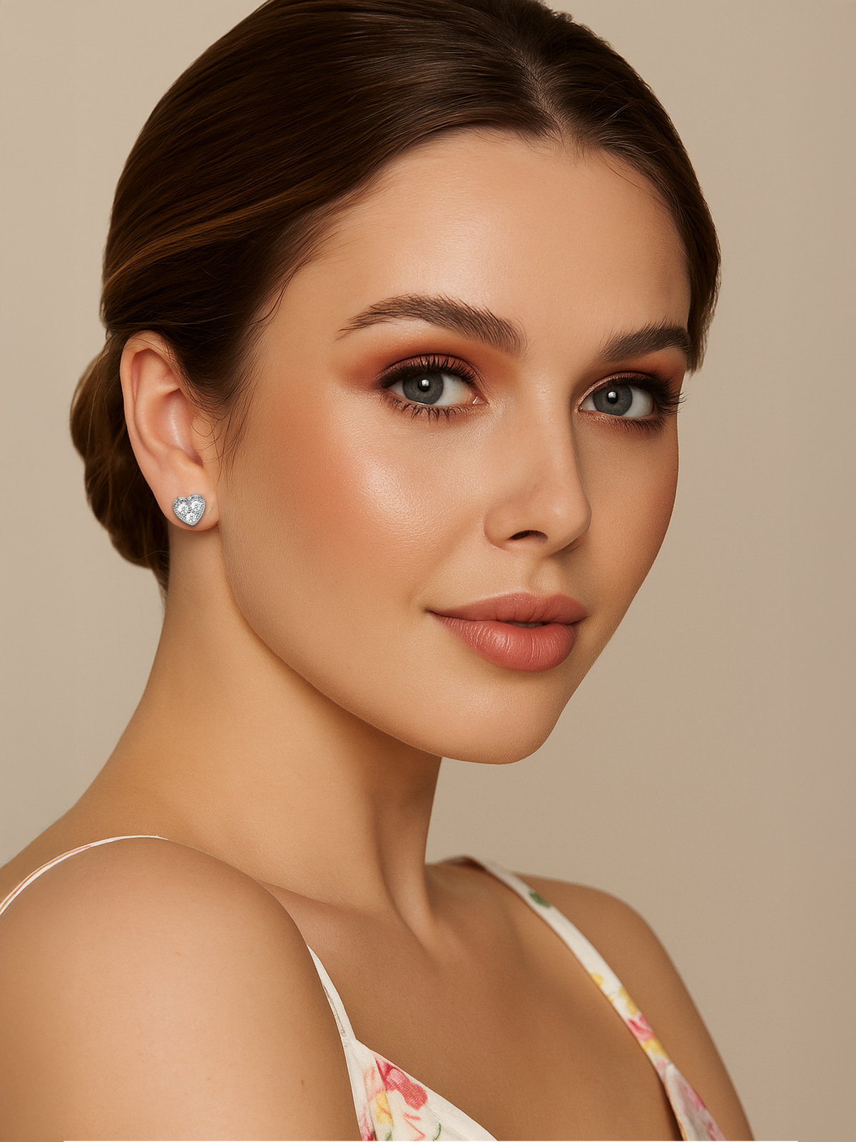 Silver Heart Stud Earrings