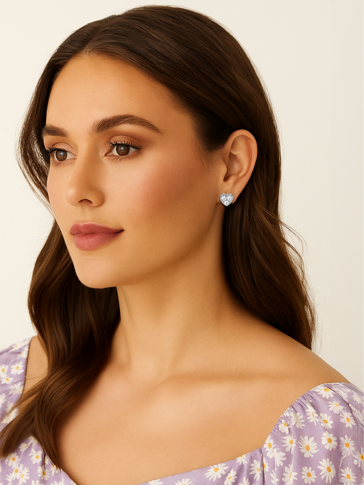 Silver Heart Stud Earrings