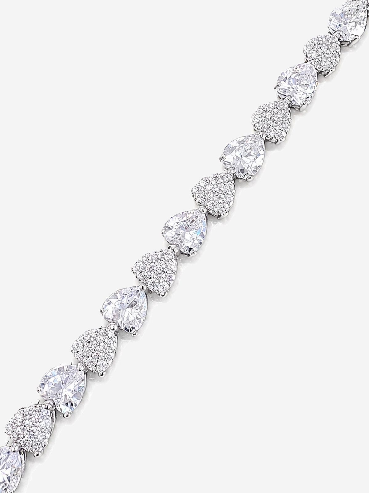 White Sapphire Heart Tennis Bracelet