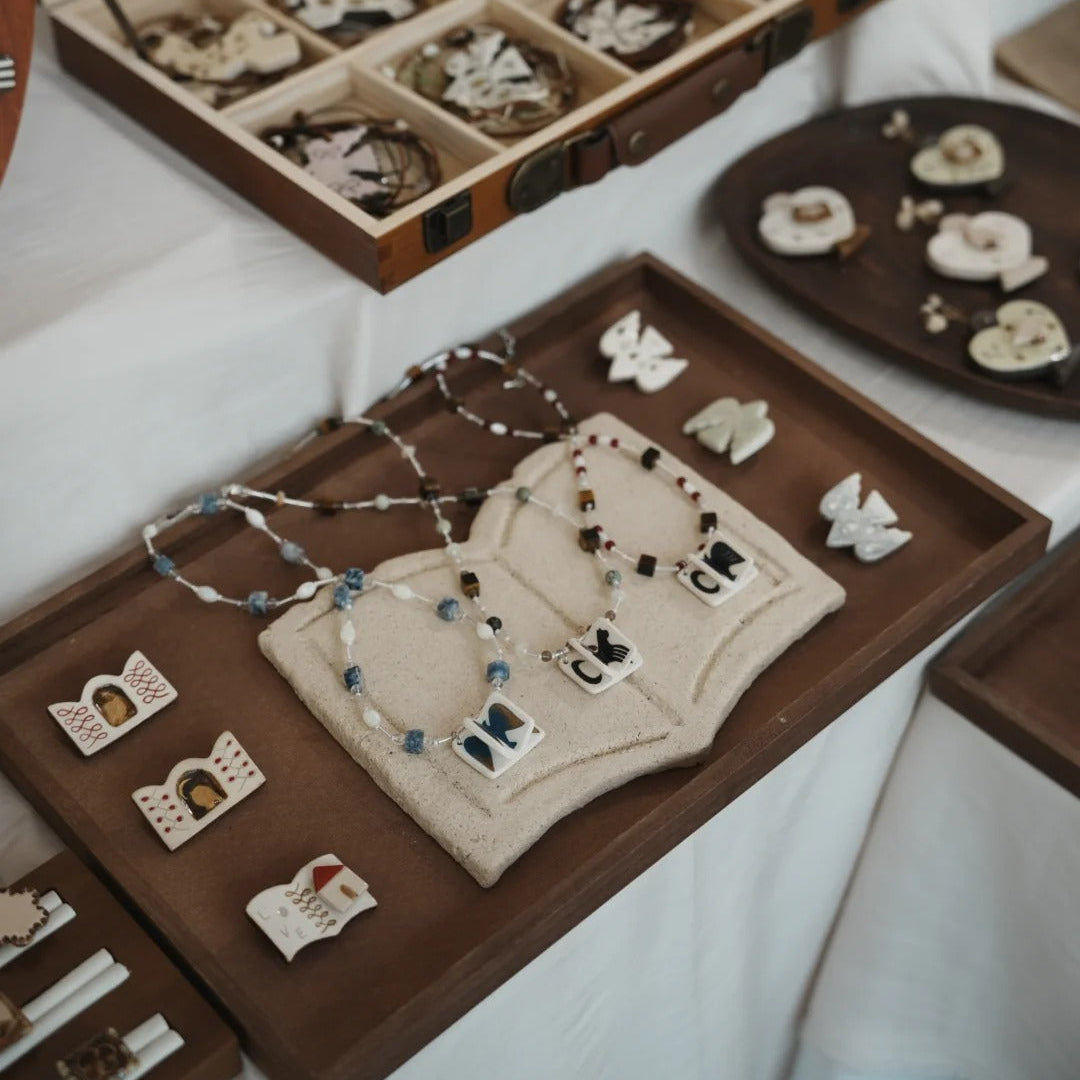 Her Market - Story Keeper Black Horse Ceramic Necklace