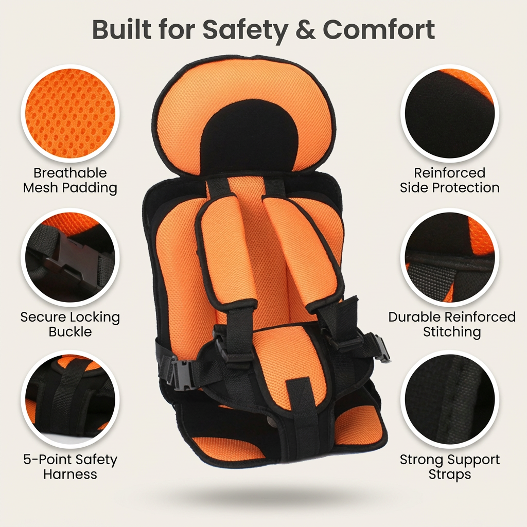 Portable Folding Baby Car Booster Seat | Premium Quality