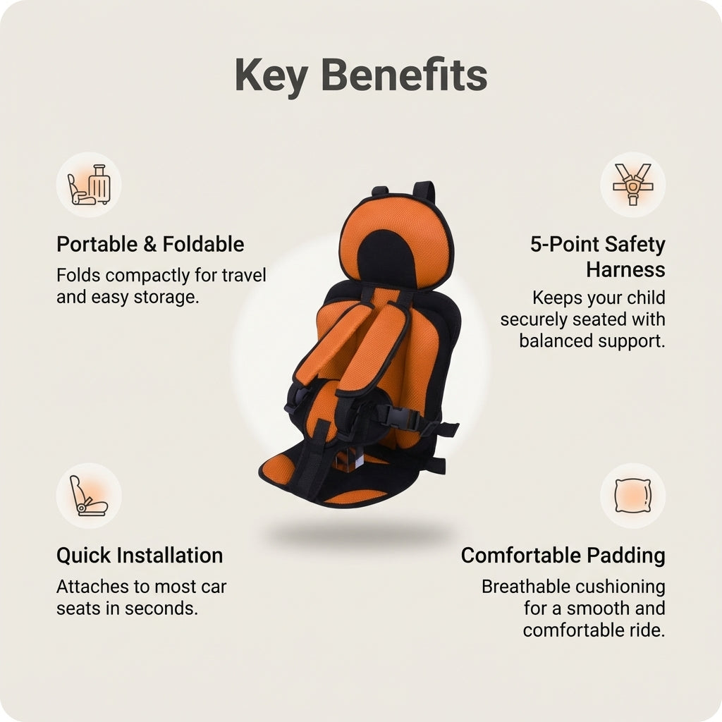 Portable Folding Baby Car Booster Seat | Premium Quality