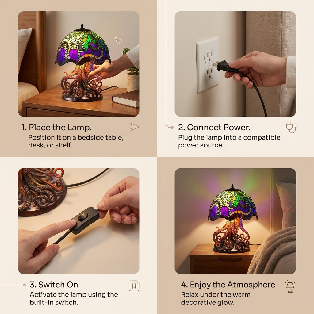 Stylish Glass Desk Table Lamp – Colourful Home Lighting | Premium Quality