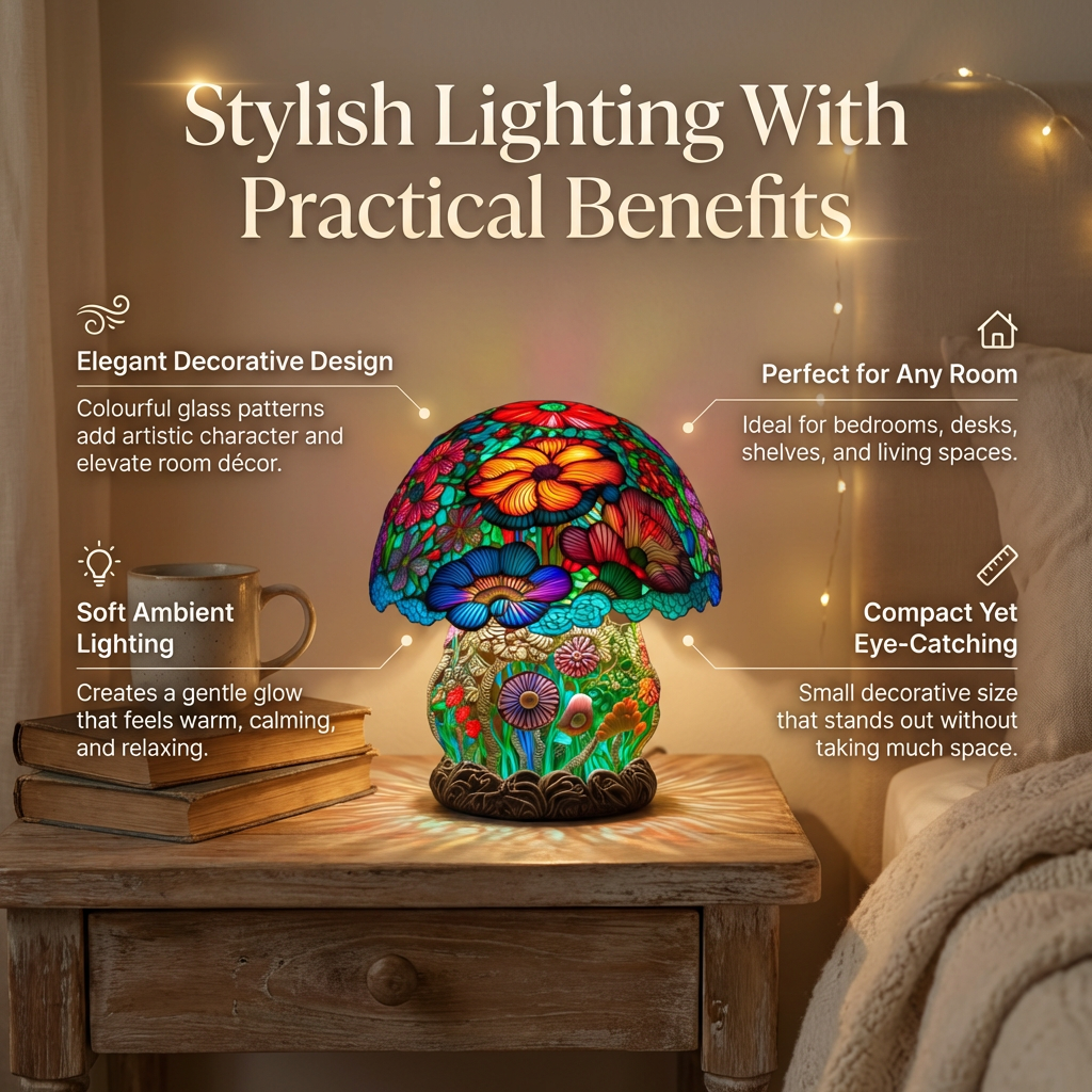 Stylish Glass Desk Table Lamp – Colourful Home Lighting | Premium Quality