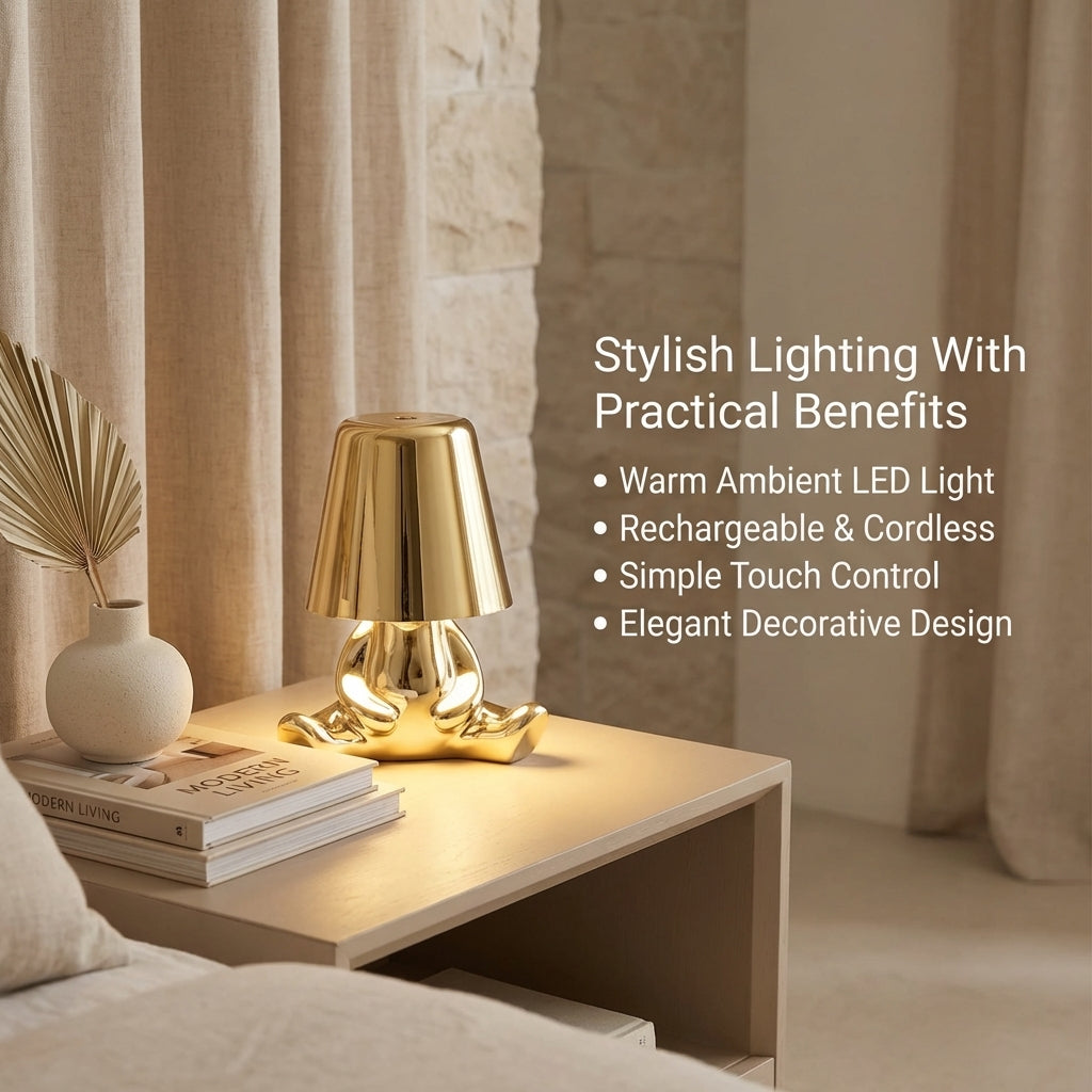 Muse Thinker Little Man Rechargeable Table Lamp | Premium Quality