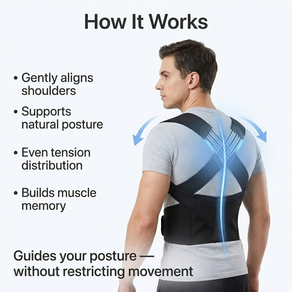 Comfortable Back Support Brace for Improved Posture Adjustment | Premium Quality