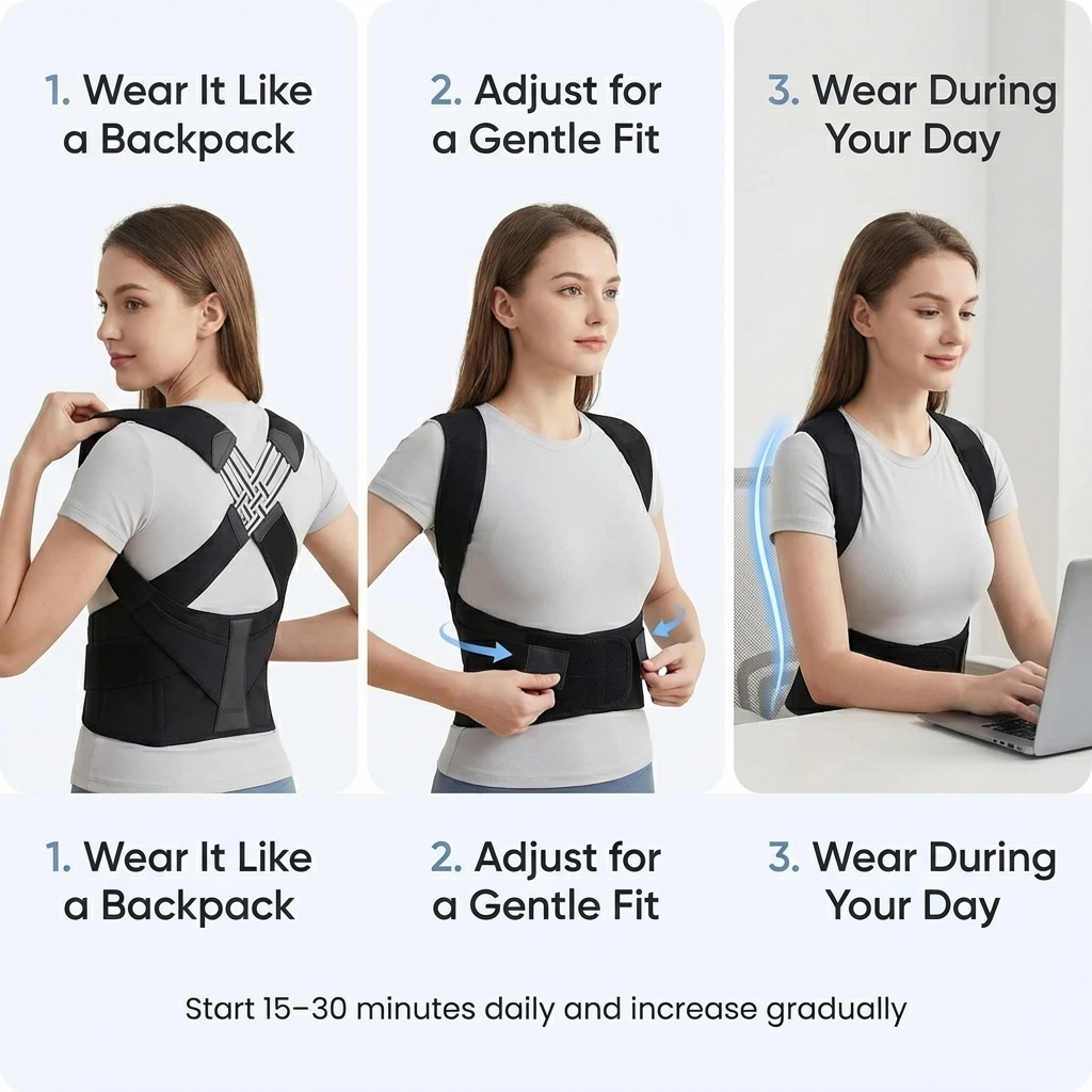 Comfortable Back Support Brace for Improved Posture Adjustment | Premium Quality