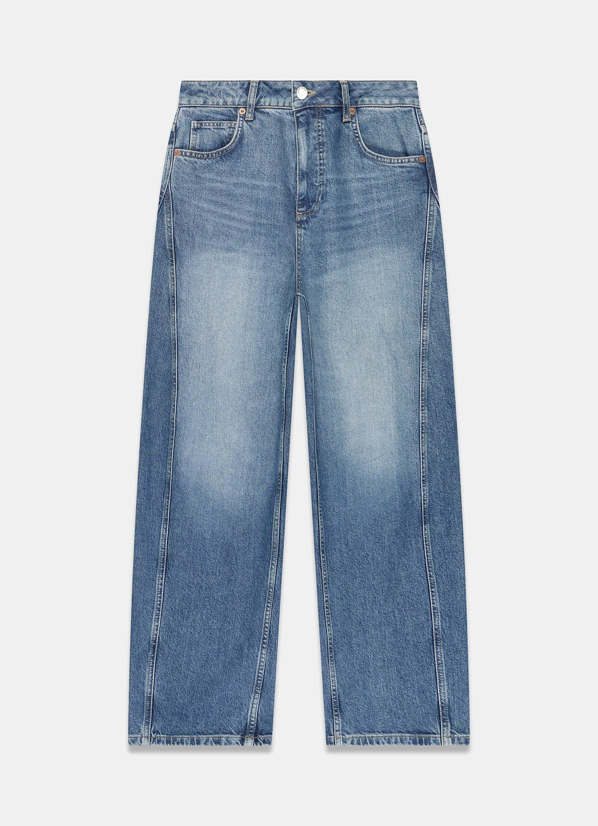 Barrel Leg Jeans in Mid Indigo