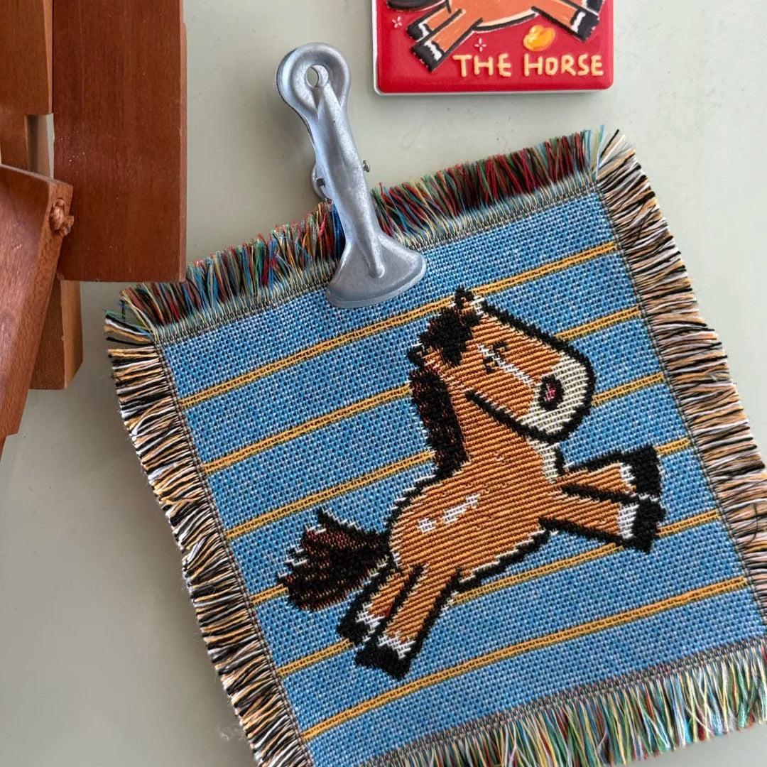 Fickle Plan - Galloping Horse Woven Tapestry Coaster