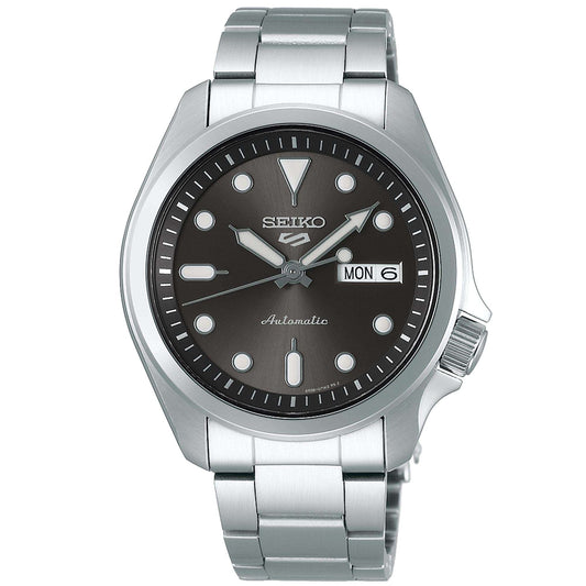 Seiko 5 Sports Solid Boy Automatic Grey Dial Silver Steel Men's Wristwatch SRPE51K1