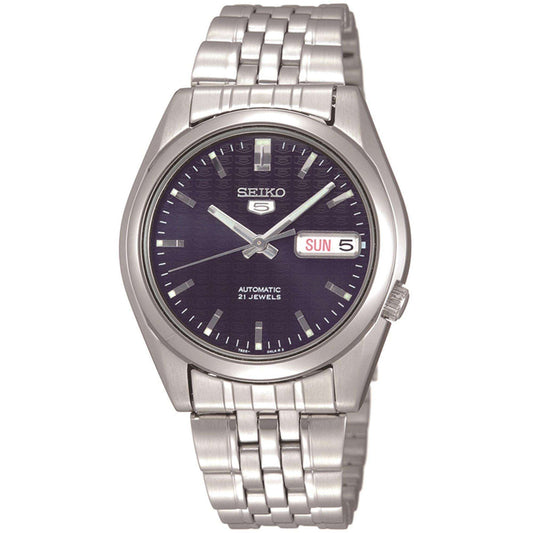 Seiko 5 Automatic Dark Blue Dial Steel Strap Men's Wristwatch SNK357K1