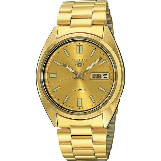 Seiko 5 Automatic Gold Dial Steel Strap Men's Wristwatch SNXS80K1