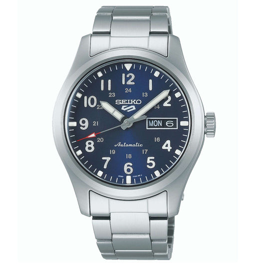 Seiko 5 Sports Field Military Collection Automatic Movement Blue Dial Stainless Steel Bracelet Men's Wristwatch SRPG29K1