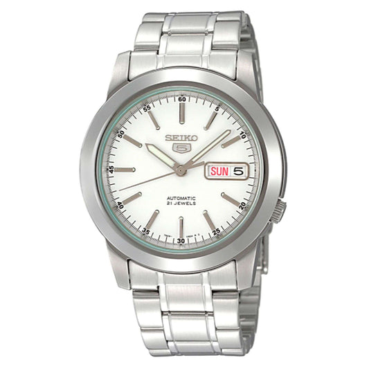 Seiko 5 Automatic White Dial Stainless Steel Men's Wristwatch SNKE49K1