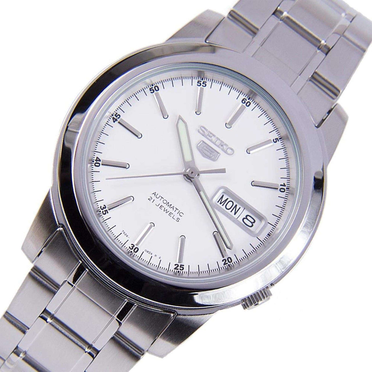 Seiko 5 Automatic White Dial Stainless Steel Men's Wristwatch SNKE49K1