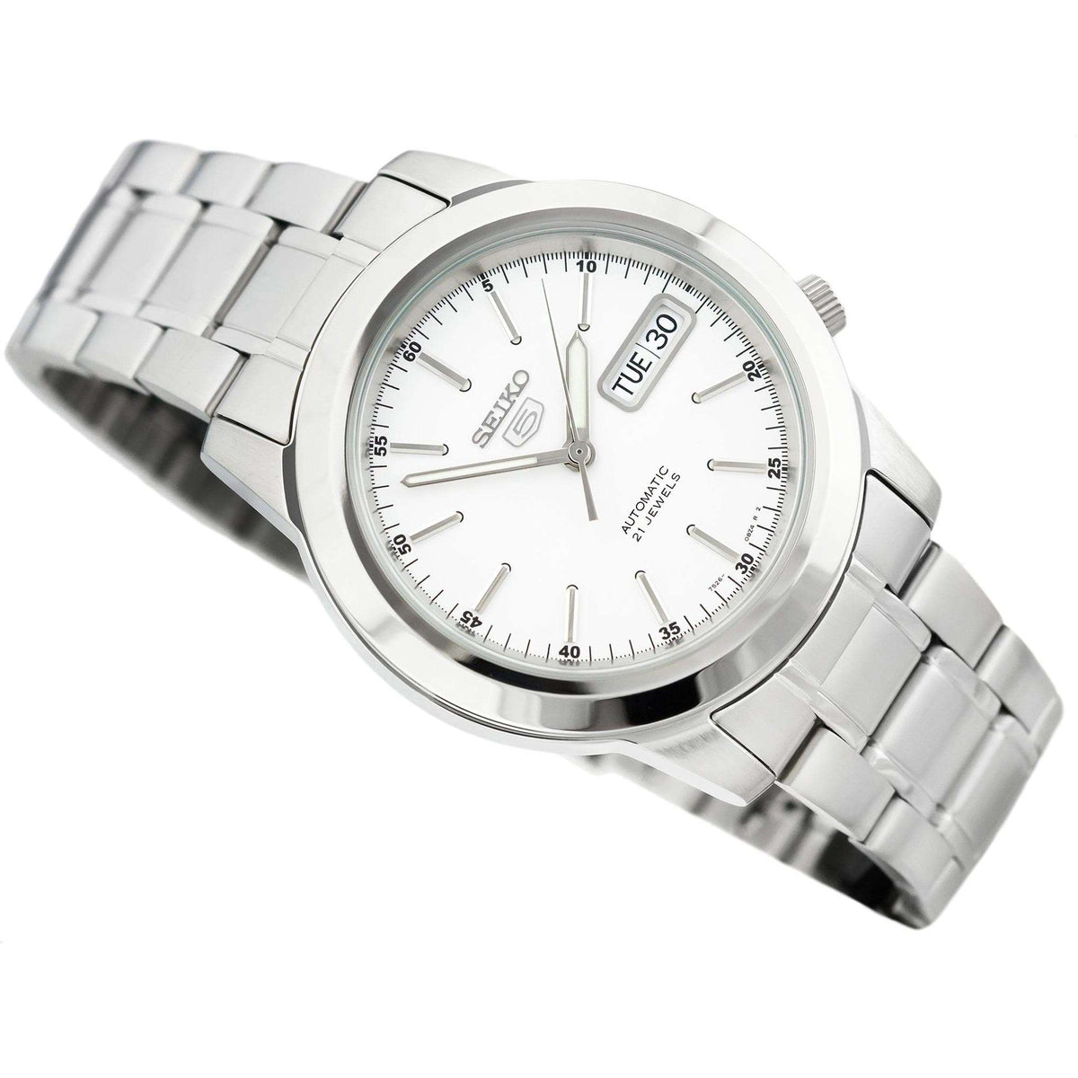 Seiko 5 Automatic White Dial Stainless Steel Men's Wristwatch SNKE49K1