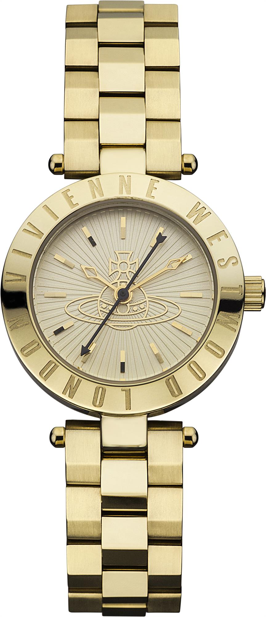 Vivienne Westwood Exclusive Sudbury Quartz Gold Dial Plated Steel Bracelet Women's Watch VV092GD