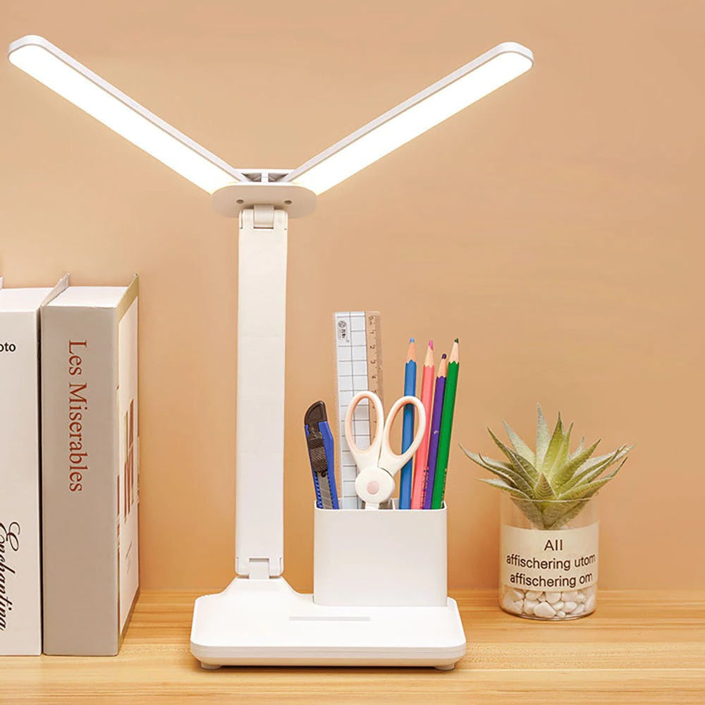 3 In 1 Rechargeable Led Desk Lamp, Phone Holder And Pen Holder | Premium Quality