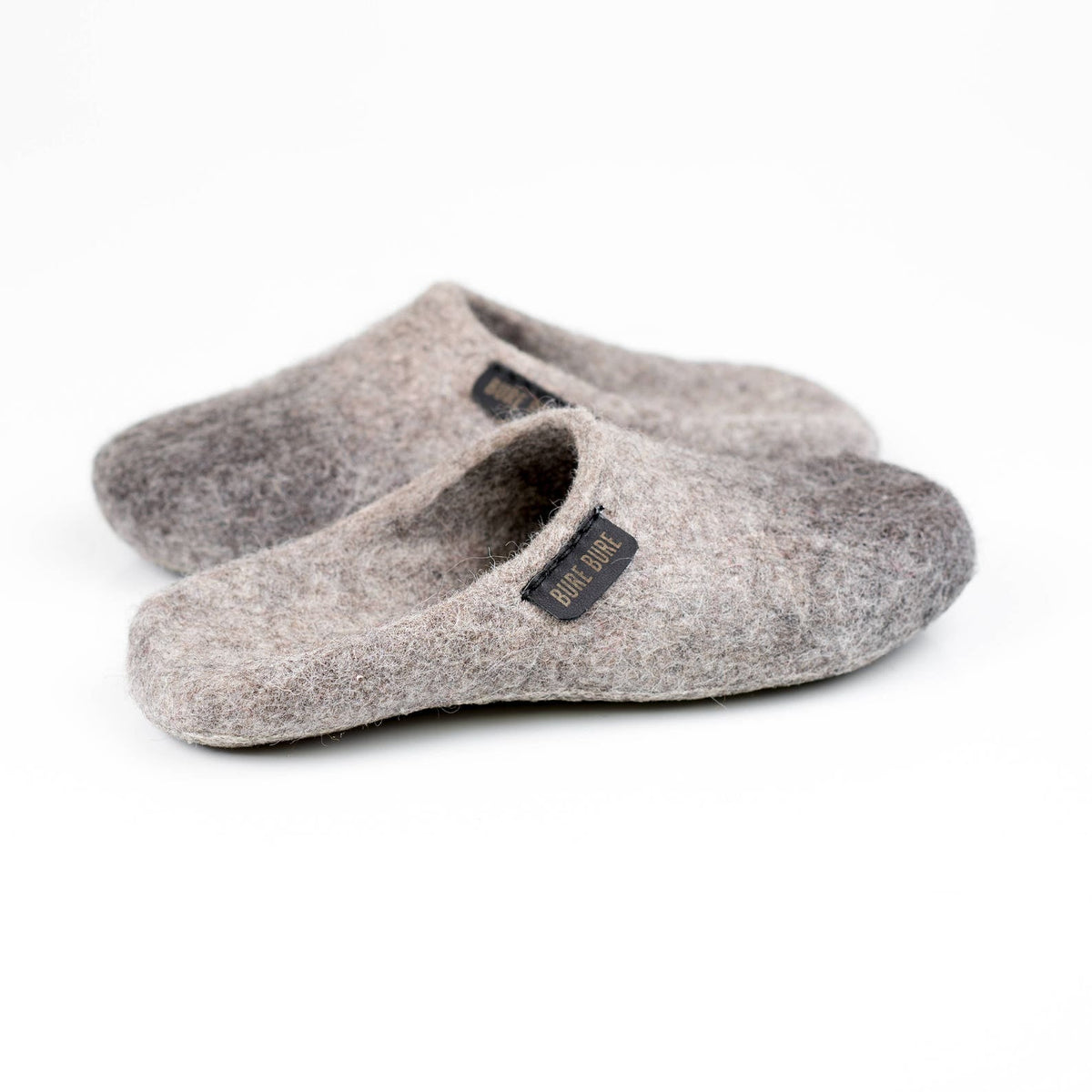 Men's Backless Felted Wool Slippers with Alpaca