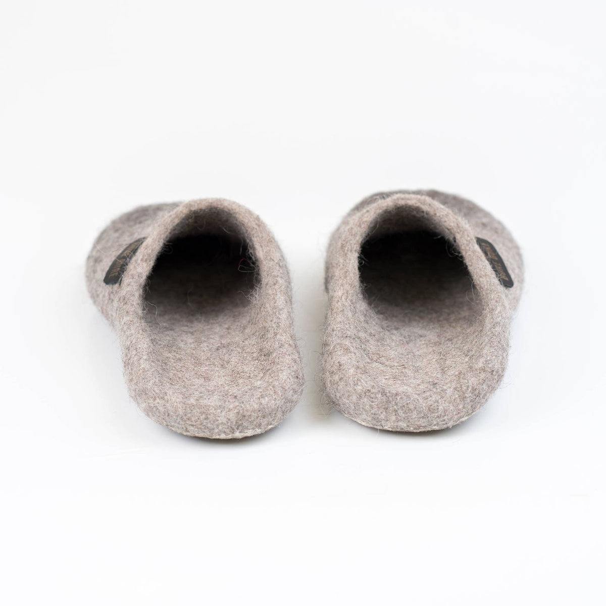 Men's Backless Felted Wool Slippers with Alpaca