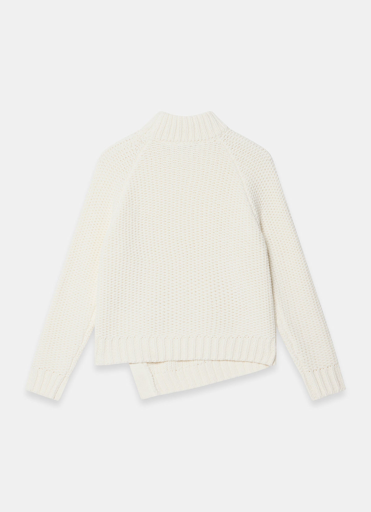 White Cotton Blend Jumper with Button Detail