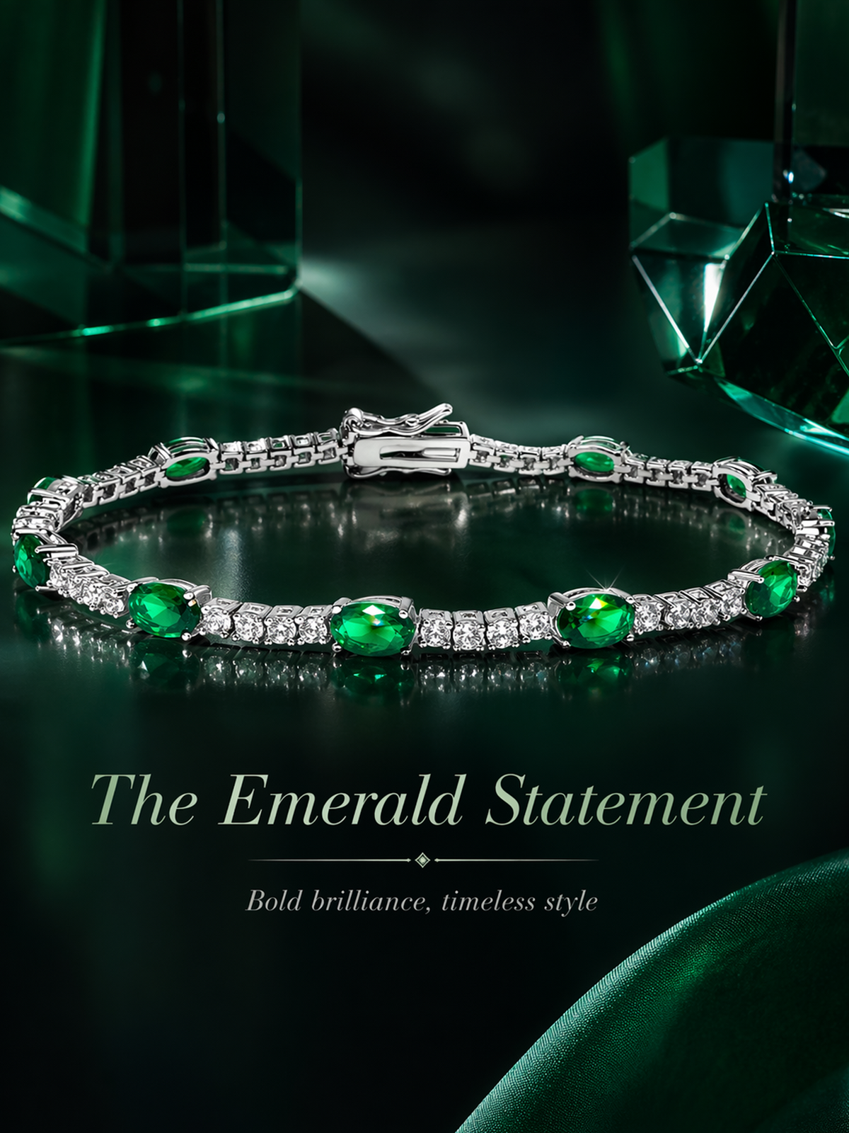 Lab Grown Emerald Tennis Bracelet