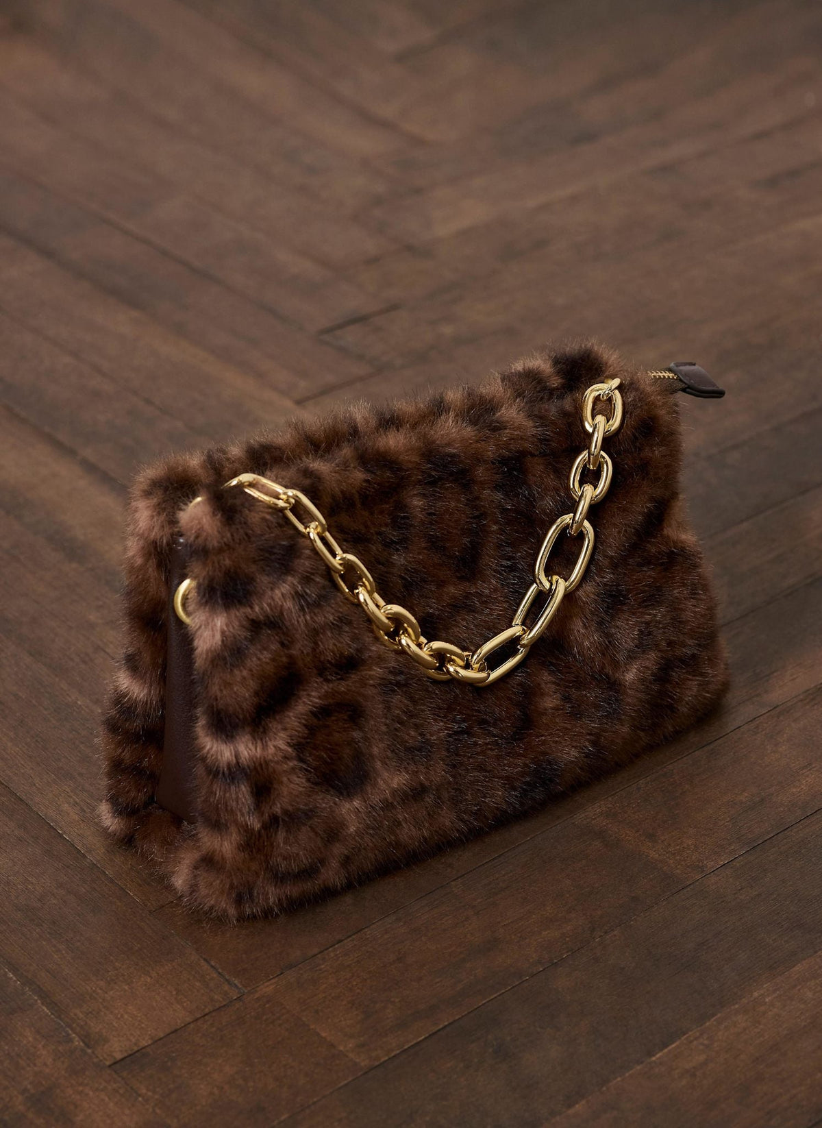 Lumi Faux Fur Crossbody Bag in Leopard Print