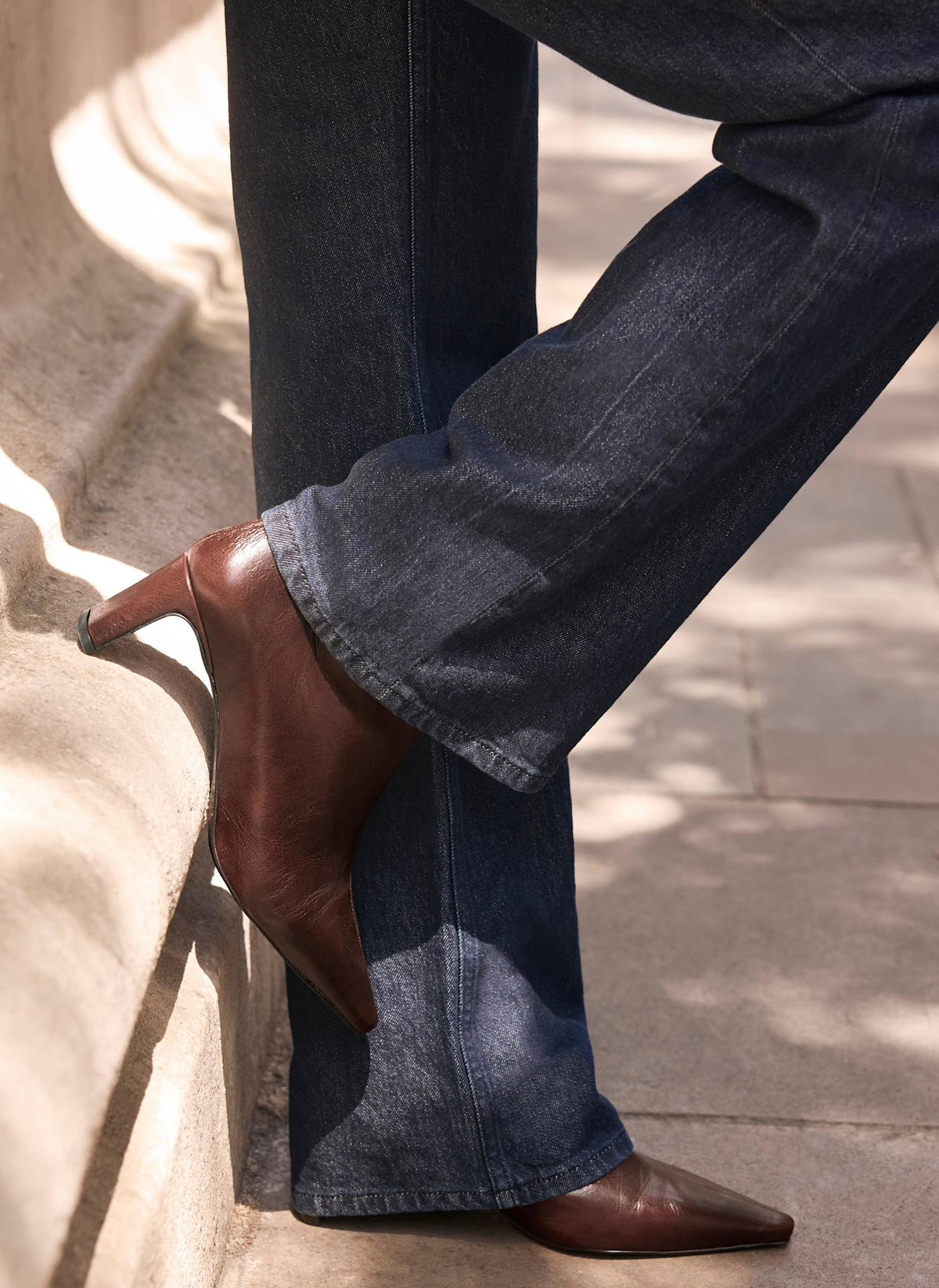 Macy Leather Ankle Boots in Brown
