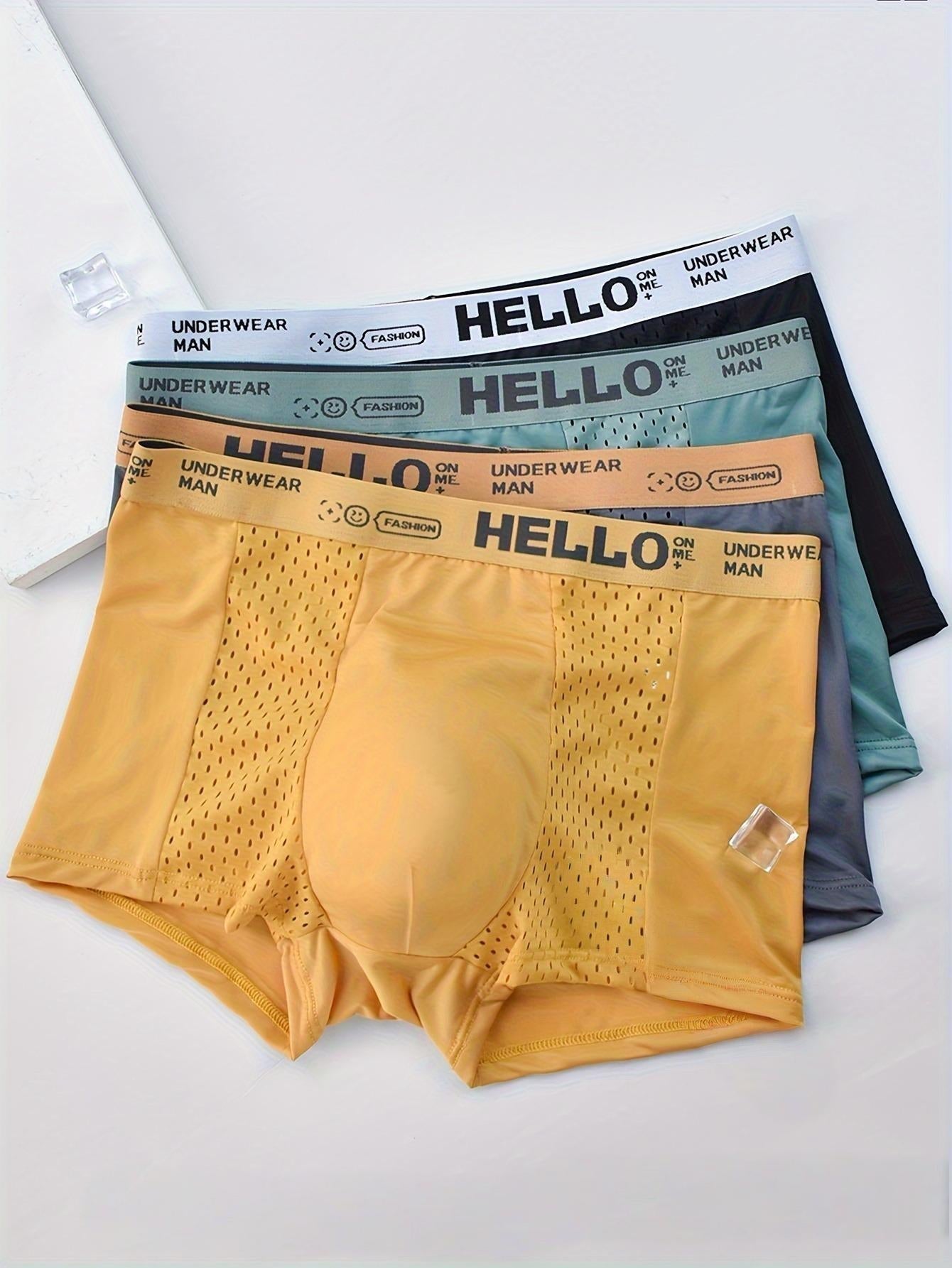 Optew Men Everyday Boxer Briefs Mesh Synthetic Blend