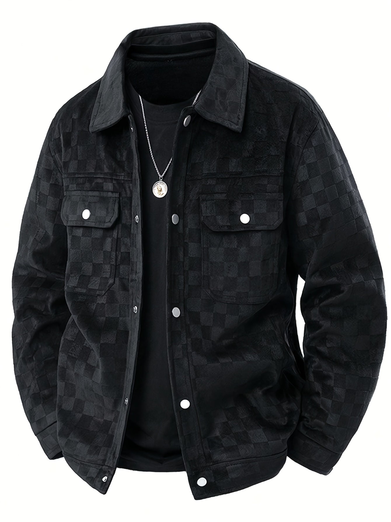 Optew Men’s Checkered Suede Jacket
