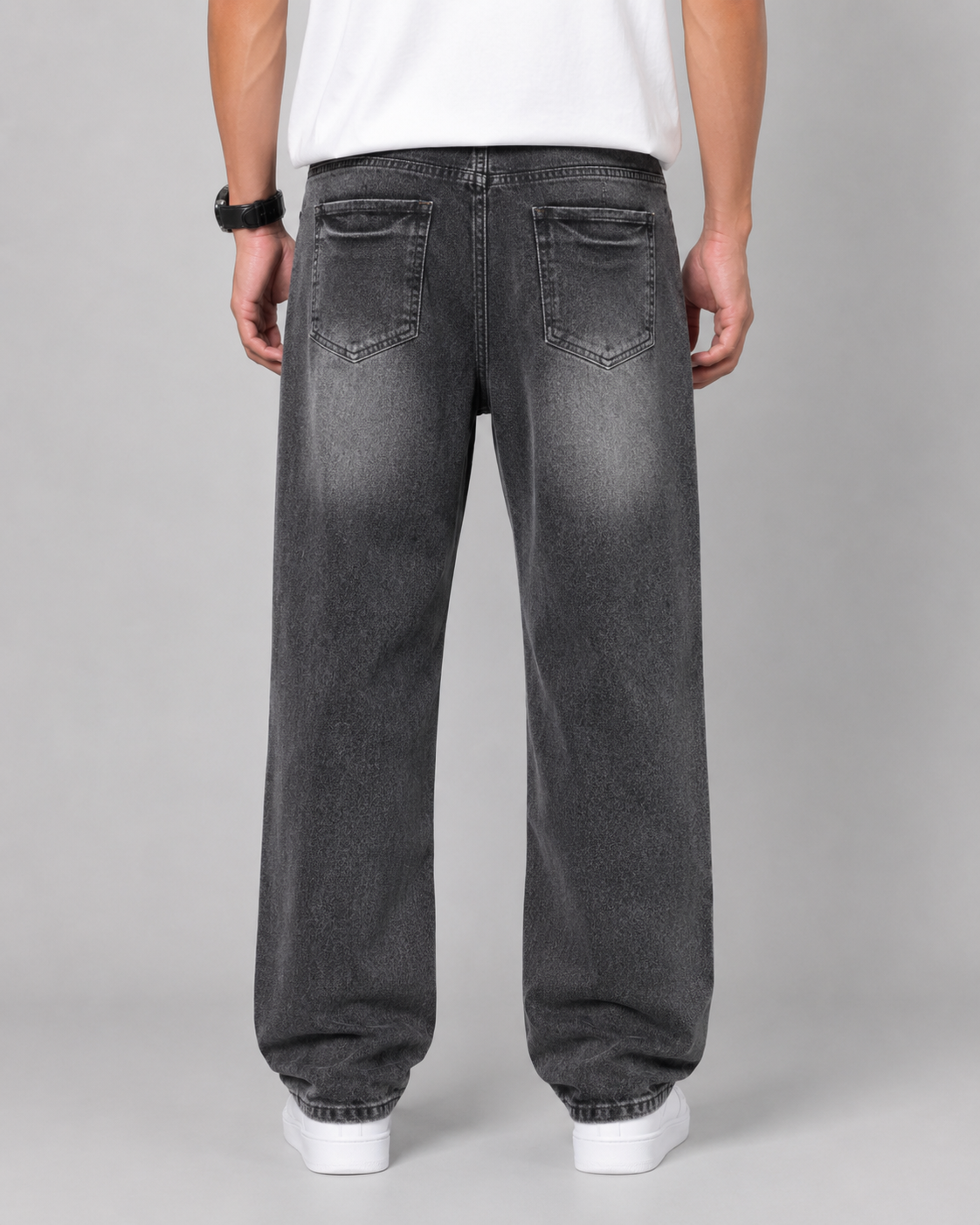 Men's Washed Denim Jeans – Relaxed Straight Leg Fit