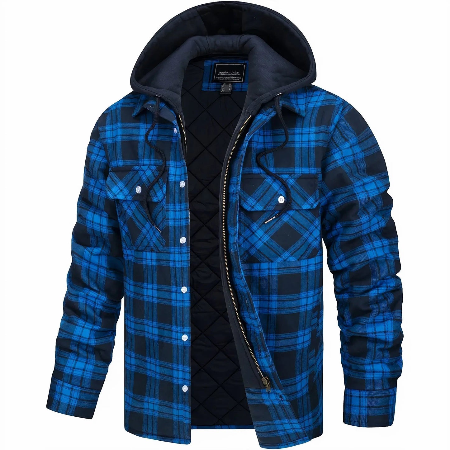 Optew Men’s Checked Zip Jacket – Autumn & Winter Outerwear