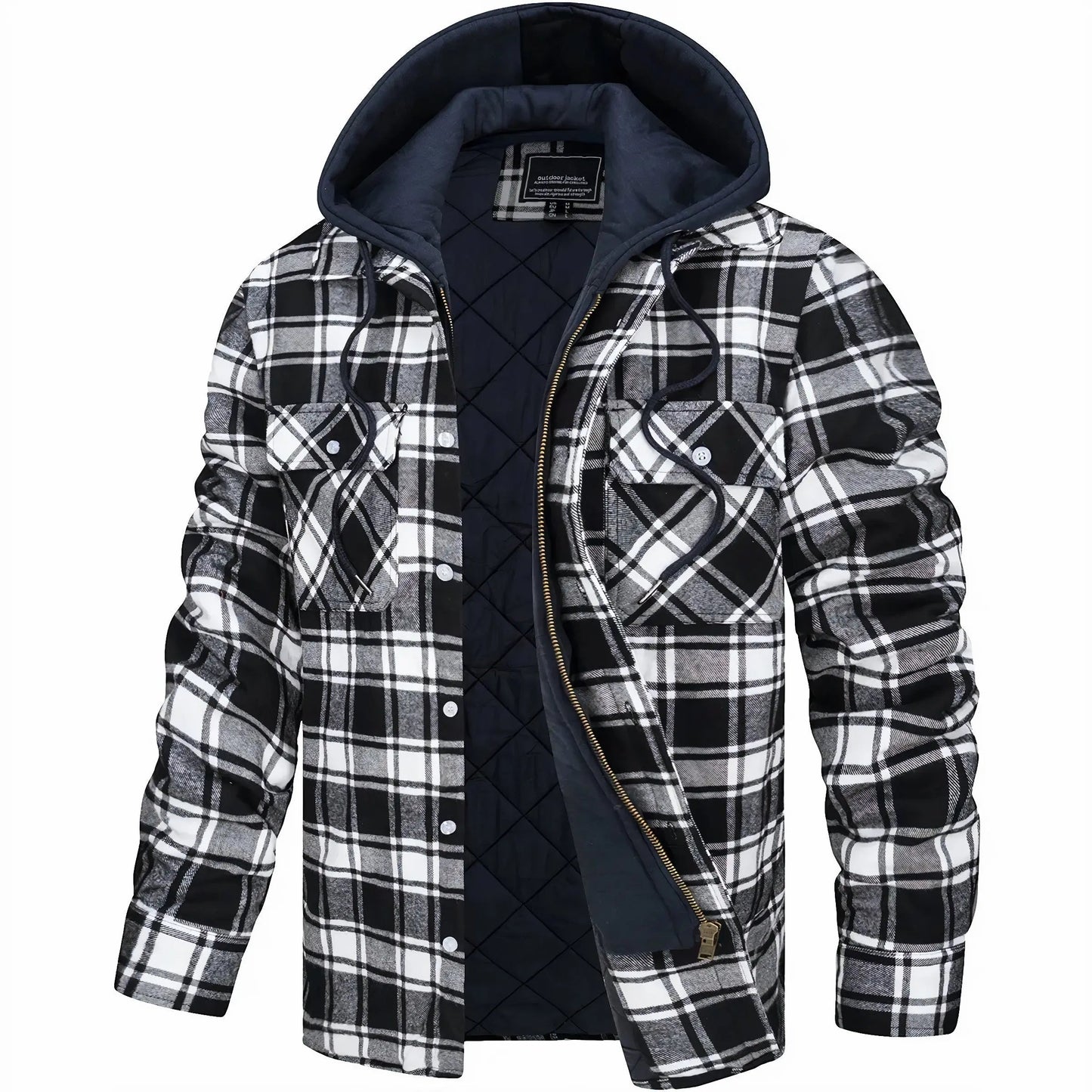 Optew Men’s Checked Zip Jacket – Autumn & Winter Outerwear