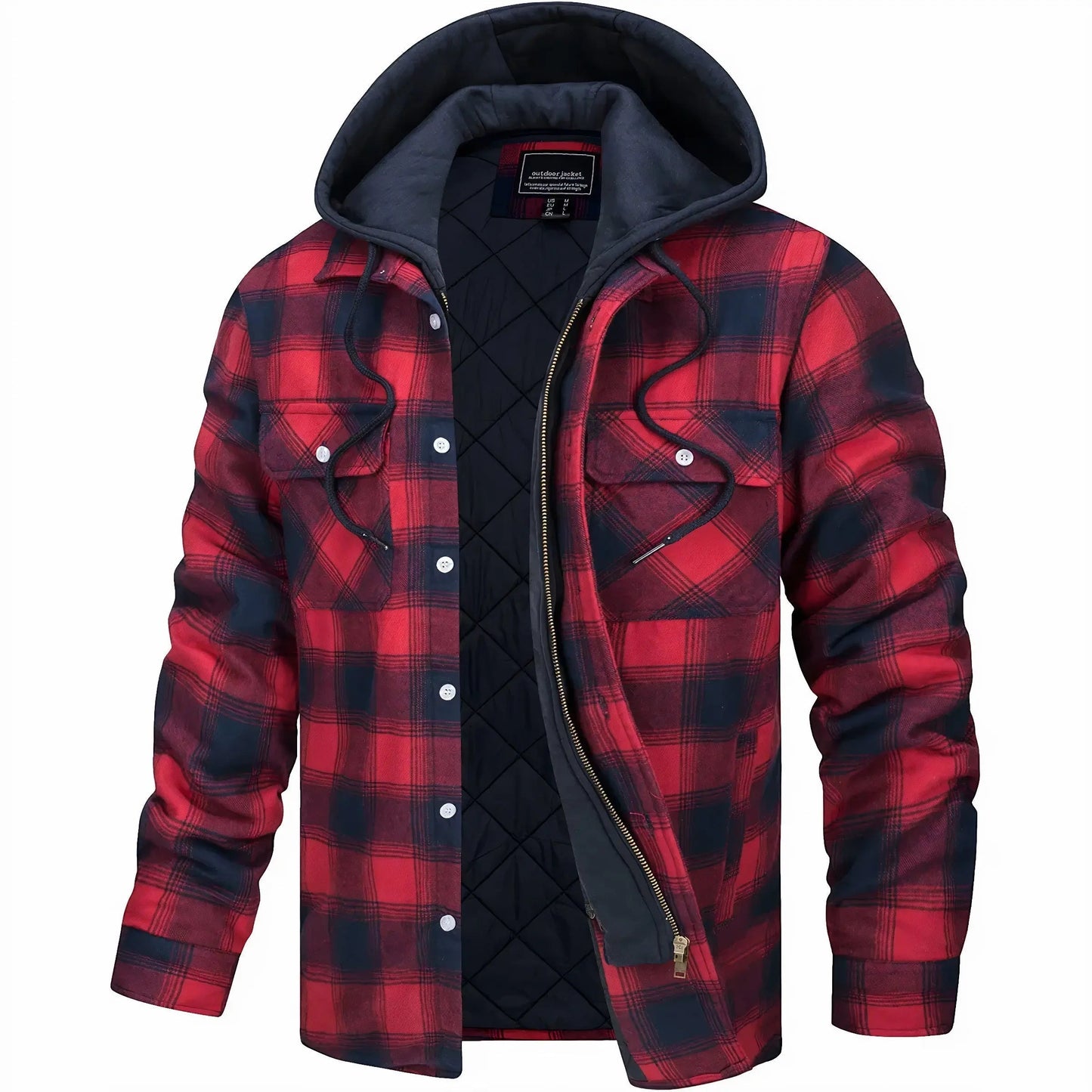 Optew Men’s Checked Zip Jacket – Autumn & Winter Outerwear