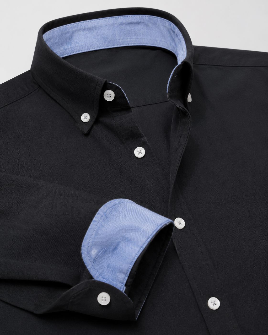 Men's Slim Fit Contrast Cuff Shirt – Long Sleeve Button Down