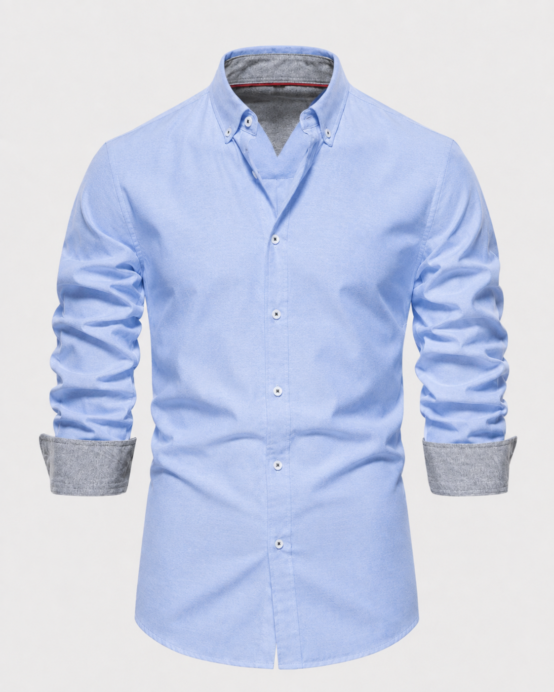 Men's Slim Fit Contrast Cuff Shirt – Long Sleeve Button Down