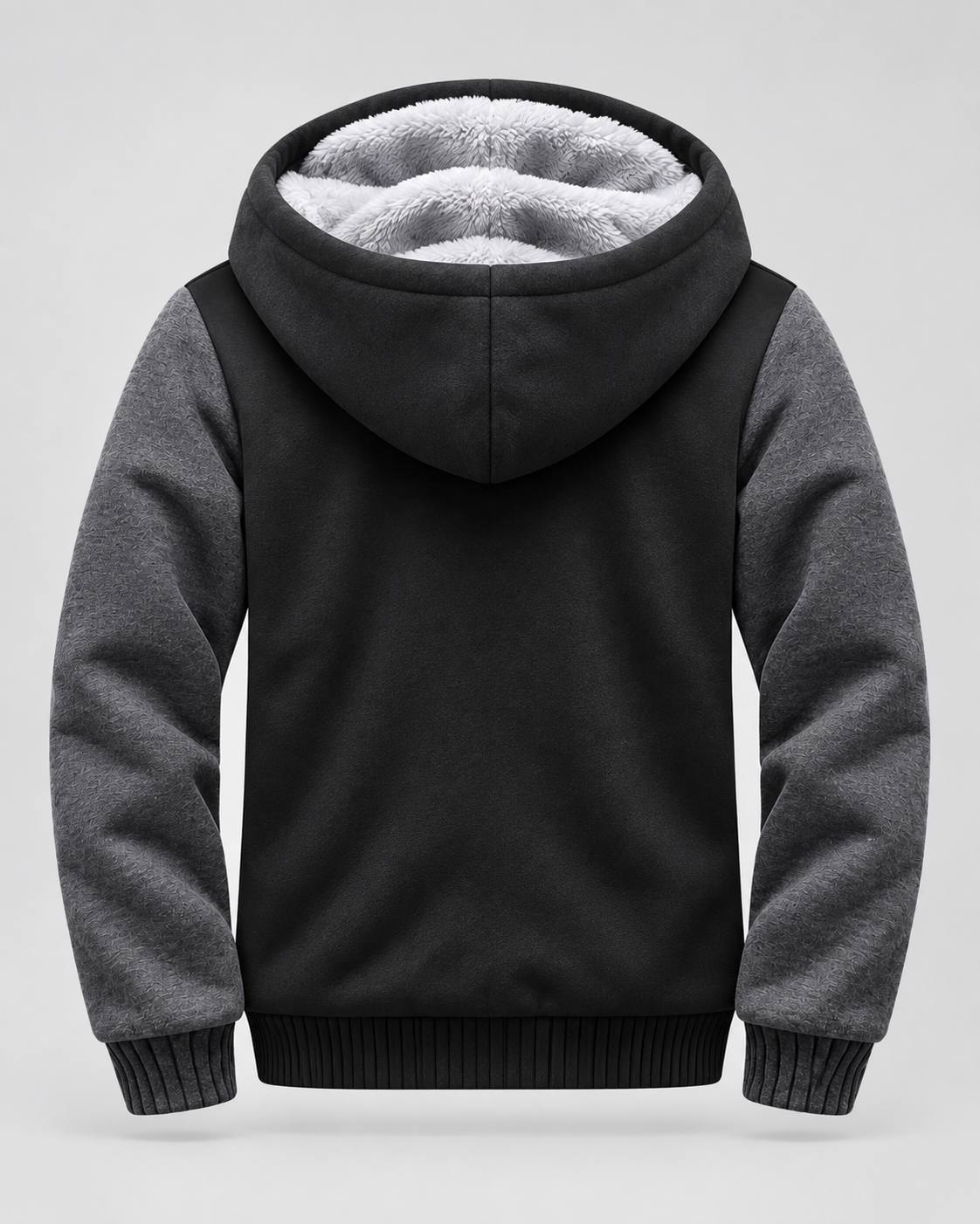Men's Fleece Lined Zip Hoodie – Regular Fit Contrast Sleeves